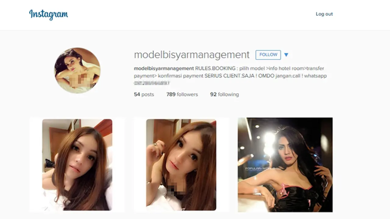 Akun Instagram Ini Dipakai Ajang Prostitusi Terbuka