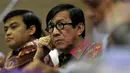 Menkumham Yasonna Laoly saat menghadiri rapat koordinasi (Rakor) dengan Badan Legislasi (Baleg) DPR RI di Nusantara I, Kompleks MPR/DPR, Senayan, Jakarta, Senin (25/1/2016). (Liputan6.com/Johan Tallo)