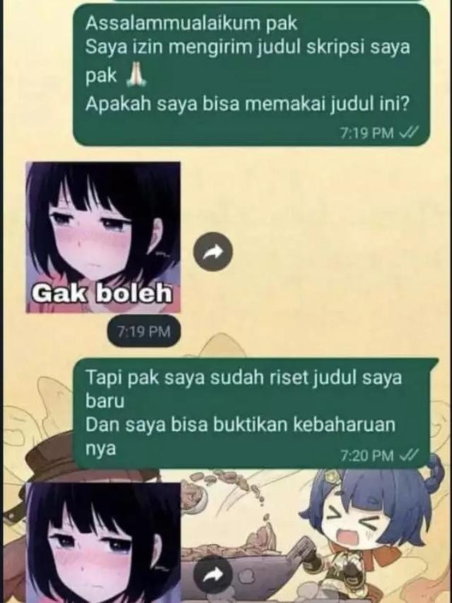 6 Chat Dosen Iseng Balas Pesan Mahasiswa Pakai Stiker Ini Kocak