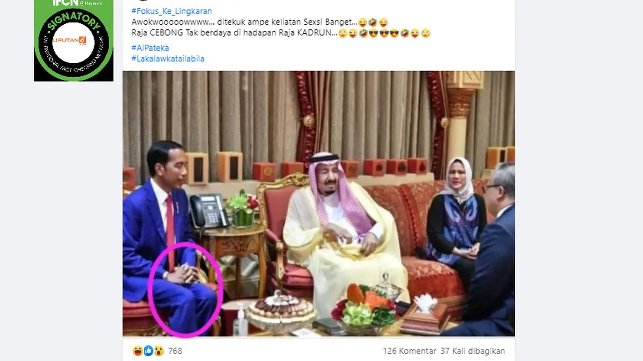 Penelusuran Klaim Foto Raja Cebong Tidak Berdaya di Hadapan Raja Kardun