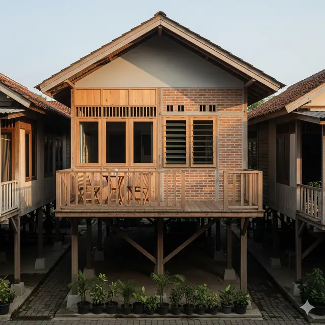 Desain Inovatif Rumah Ukuran 6x9 di Lahan Sempit dalam Gang. Gemini