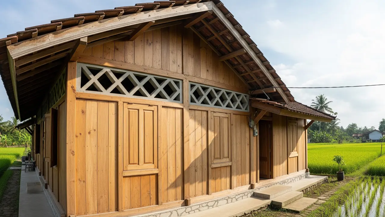 10 Model Rumah Desa dengan Roster Angin Silang Alami, Sejuk dan Hemat Energi