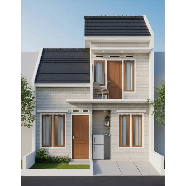 Desain Rumah 2 Lantai Sederhana dan Biaya 100 Juta. Foto: Gemini
