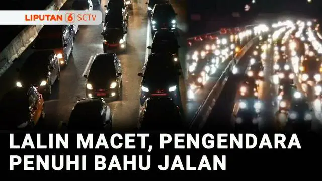 VIDEO: Lalu Lintas Arus Balik Macet, Pengendara Penuhi Bahu Jalan Tol Cipularang