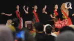 Belantara Budaya berkolaborasi Komunitas Perempuan Peduli dan Berbagi latihan menari di Jakarta, Sabtu (25/11/2023). (merdeka.com/Imam Buhori)