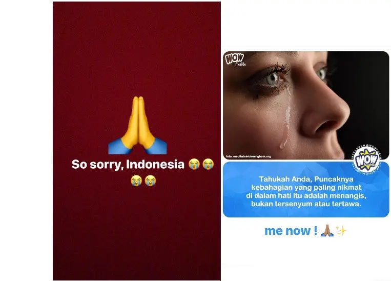 Bunga Jelitha menangis tak menang di Miss Universe (Foto: Instagram)