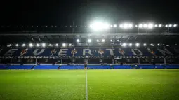 Suasana stadion Goodison Park menjelang laga putaran ketiga Piala FA 2024/2025 antara Everton melawan Peterborough United pada Jumat (10/01/2025) WIB. (AFP/Oli Scarff)