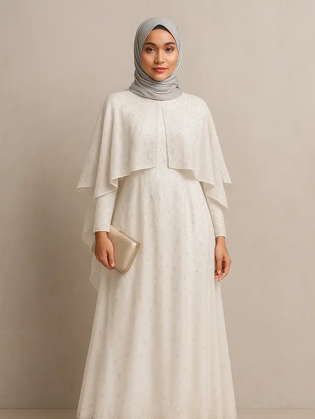 Gamis Cape Modern Warna Netral (Image by ChatGPT)