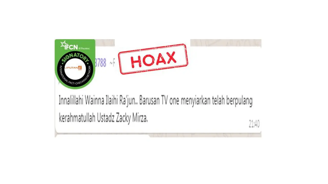 Cek Fakta uztaz Zacky Mirza
