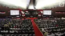 Suasana Rapat Paripurna MPR di kompleks parlemen, Jakarta, Kamis (3/10/2019). Bambang Soesatyo resmi menjadi Ketua MPR periode 2019-2024 setelah Fraksi Gerindra di MPR menyatakan sepakat mendukung mantan Ketua DPR tersebut. (Liputan6.com/Johan Tallo)