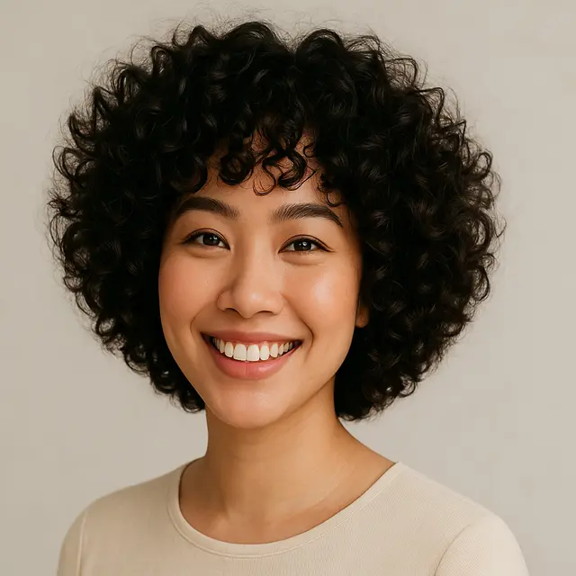 Model Rambut Keriting Gantung Pendek/Ilustrasi AI