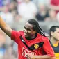 Selebrasi gol dari gelandang Manchester United, Anderson di partai semifinal Piala Audi menghadapi Boca Juniors pada 29 Juli 2009 di Munich, Jerman. AFP PHOTO/OLIVER LANG