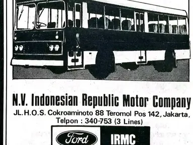 Iklan bus merk Ford dengan jenis R series. (Source: instagram.com/@busklasik)