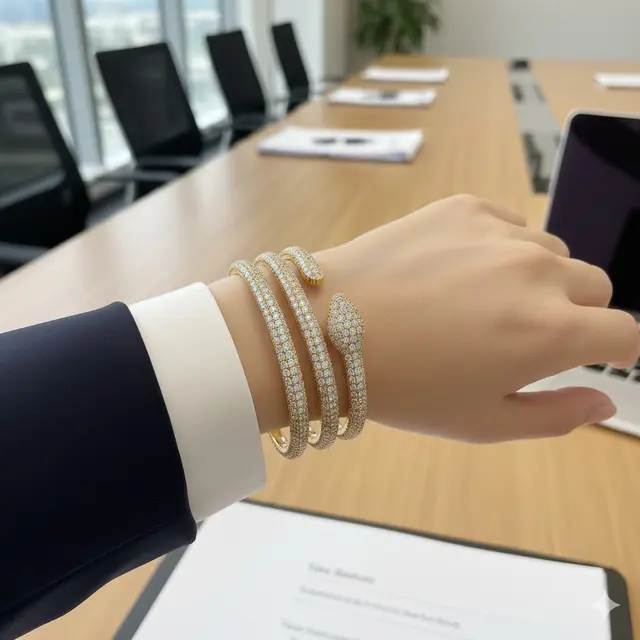 Model Spiral Snake dengan Pavé Diamond (Gemini AI)