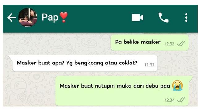 Chat Lucu Antara Bapak dan Anak Ini Bikin Kangen Orang Tua