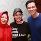 Baim Wong bersama ibunda, Kartina dan mantan kekasih, Pica Priscilla. [Foto: Sapto Purnomo/Liputan6.com]