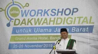 90 ulama Jabar mengikuti pelatihan berdakwah di media sosial, 25-26 November 2019 . (Liputan6.com/Arie Nugraha)