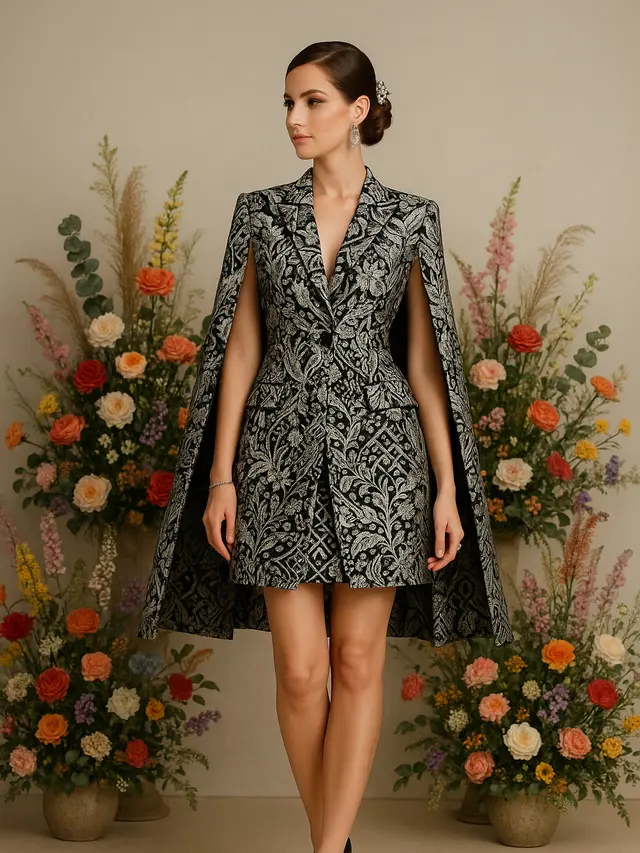 Model Blazer Batik Cape