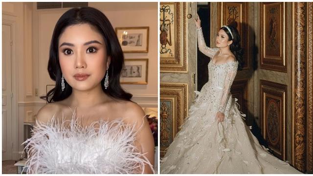 6 Detail Penampilan Valencia Tanoe di Hari Pernikahan, Gaun Dirancang Desainer Terkenal