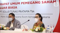 Direktur Utama SUPR saat acara Public Expose Insidentil di Jakarta, (01/03/2022). SUPR menargetkan pendapatan perseroan mampu tumbuh 5-6 persen pada tahun 2022 dan penambahan menara di kisaran 400 menara dengan pertumbuhan tenant di angka 600-700 tenancy secara gross.  (Liputan6.com/HO/SUPR)