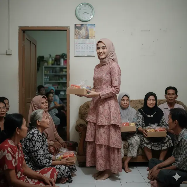 Gamis Batik Pastel Motif Lembut