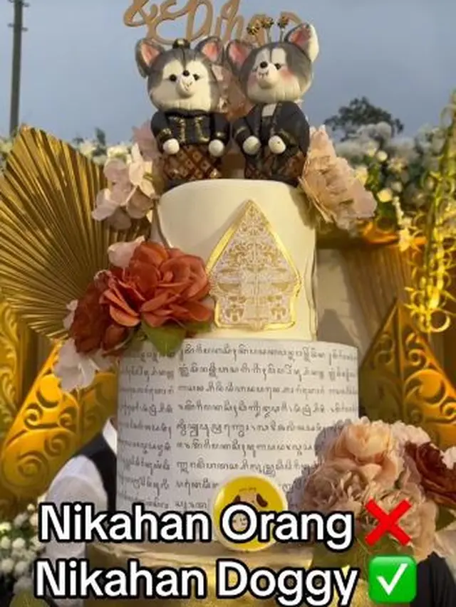 6 Potret Acara Nikahan Sepasang Anjing, Berjalan Meriah Ada Pengiringnya