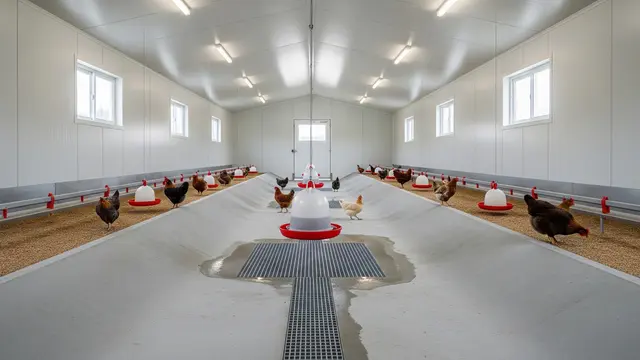 Model Kandang Ayam dengan Sistem Minum Bersih Tanpa Kotoran/Gemini AI