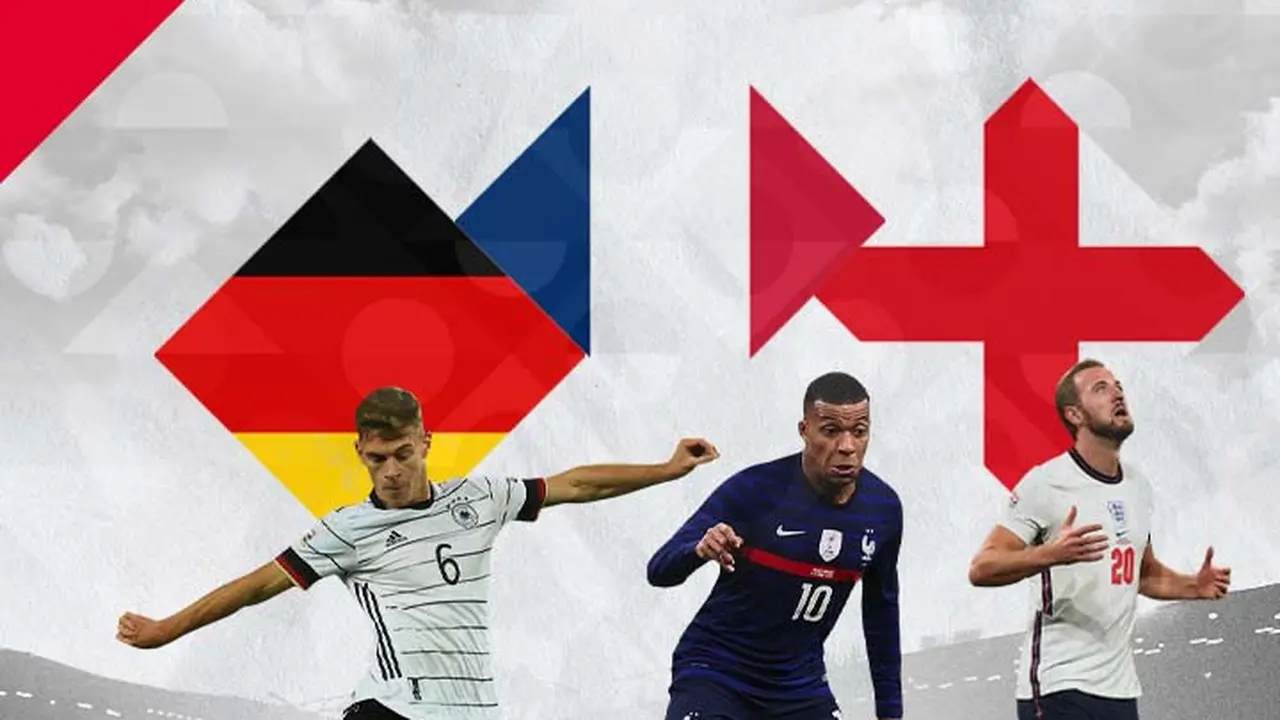 Ilustrasi - Joshua Kimmich, Kylian Mbappe, Harry Kane