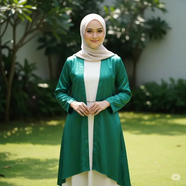Model Outer untuk Gamis Polos. Foto: Gemini