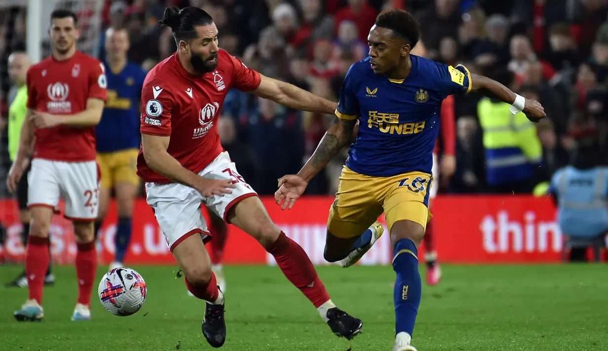 Newcastle United berhasil menang atas Nottingham Forest dengan skor 2-1​​​​​​​​​​​​​​. (AP Photo/Rui Vieira)