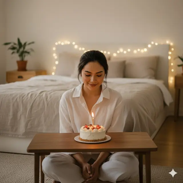 Edit Foto Rayakan Ulang Tahun Sendirian (Foto: Gemini AI)