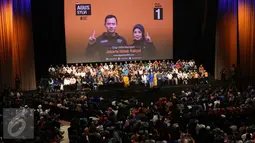 Suasana di Ballroom Djakarta Theater saat Agus menyampaian pidato politik Cagub DKI Agus Harimurti Yudhoyono, Jakarta, Minggu (30/10). (Liputan6.com/Gempur M Surya)