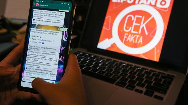 Ilustrasi Chatbot WhatsApp Liputan6.com Cek Fakta untuk melawan hoaks