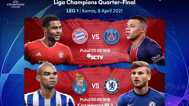 Liga Champions Babak 8 Besar Leg Pertama Matchday 2 di Vidio