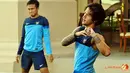 Latihan Timnas Indonesia Minggu (25/11/2012) di Hotel Horses Golden Palace, Kuala Lumpur, Malaysia.  tempat menginap Pemain Timnas Piala AFF 2012.
