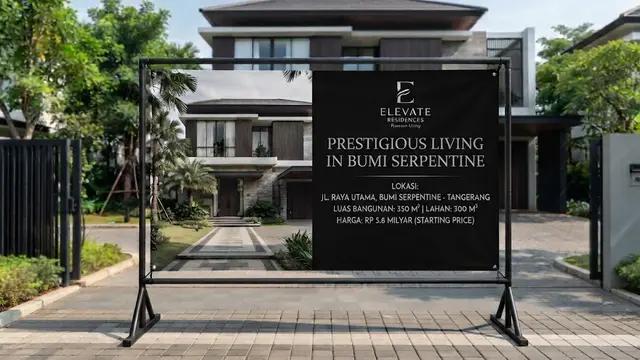 Banner Elegan Monokromatik untuk Rumah Premium