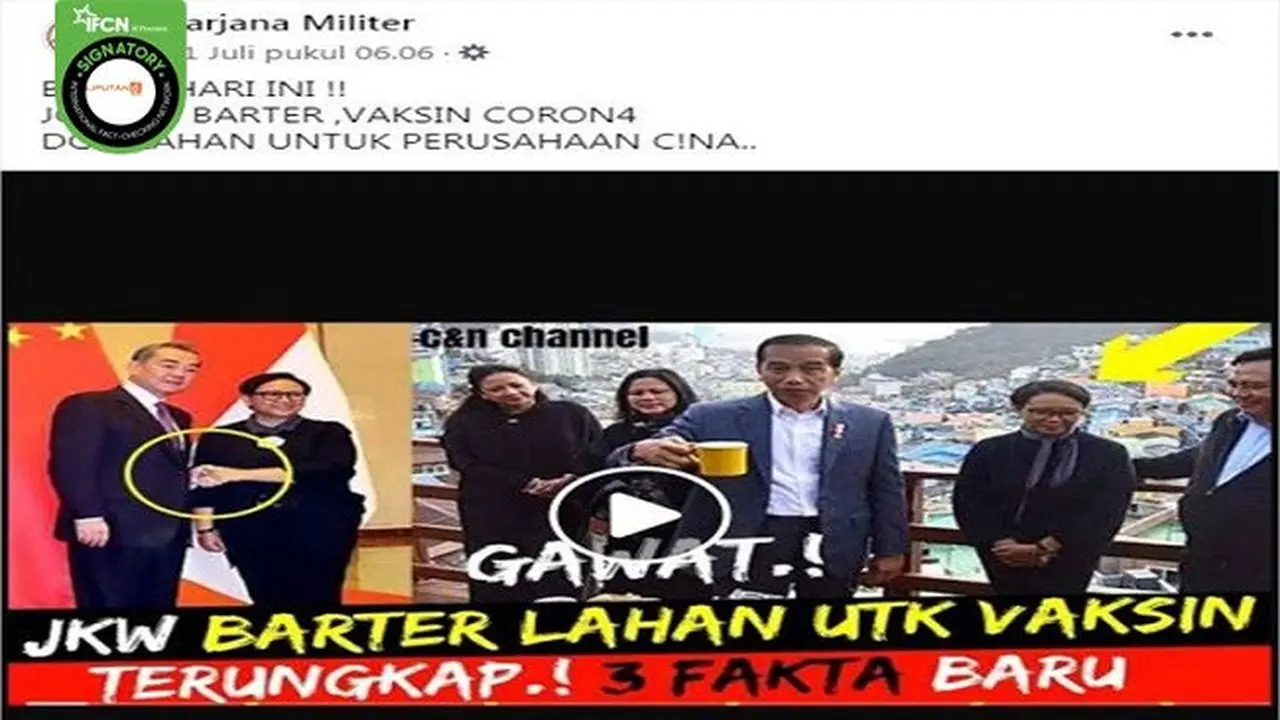 Gambar Tangkapan Layar Kabar Tentang Kerjasama Vaksin Indonesia dan China