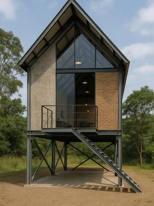 Model Rumah Cabin Elevated yang Cocok Dibangun di Berbagai Lokasi (Foto: ChatGPT)