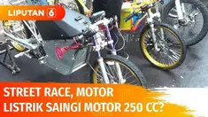 Hadir dalam balap jalanan di Ancol, sejumlah pemuda perkenalkan sepeda motor listrik yang diklaim mampu bersaing dengan motor sport bermesin 200-250 CC! Untuk 20 kali balapan, pengisian baterai memakan waktu 2-8 jam.