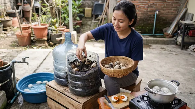 Pemeraman Telur Asin dari Galon Bekas
