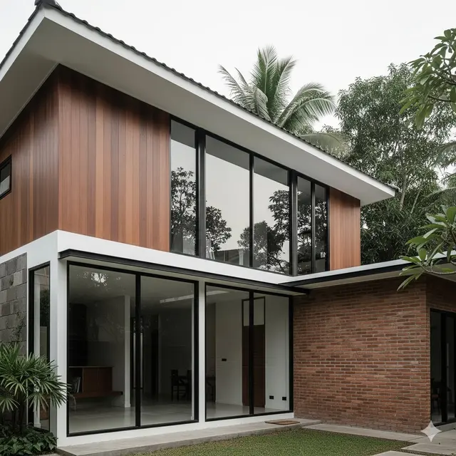 Sentuhan Modern dengan Material Kontras