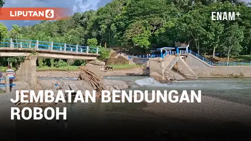 VIDEO: Akibat Luapan Air Besar Jembatan Bendungan Roboh