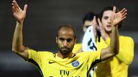 Manchester United dikabarkan tengah mengejar gelandang PSG asal Brasil, Lucas Moura. Pemain Brasil tersebut juga memiliki hasrat yang kuat untuk bermain di Old Trafford. (AFP/Franck Fife)