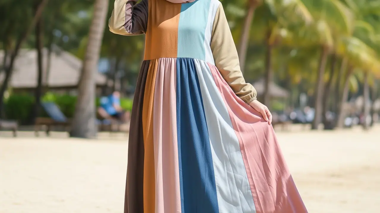 9 Model Gamis A-line dari Rayon untuk Liburan, Pilihan Tepat Tampil Nyaman