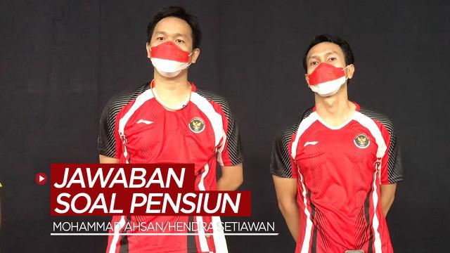 Berita video ganda putra Indonesia, Mohammad Ahsan / Hendra Setiawan memberi jawaban terkait pensiun setelah belum berhasil mempersembahkan medali di Olimpiade Tokyo 2020.