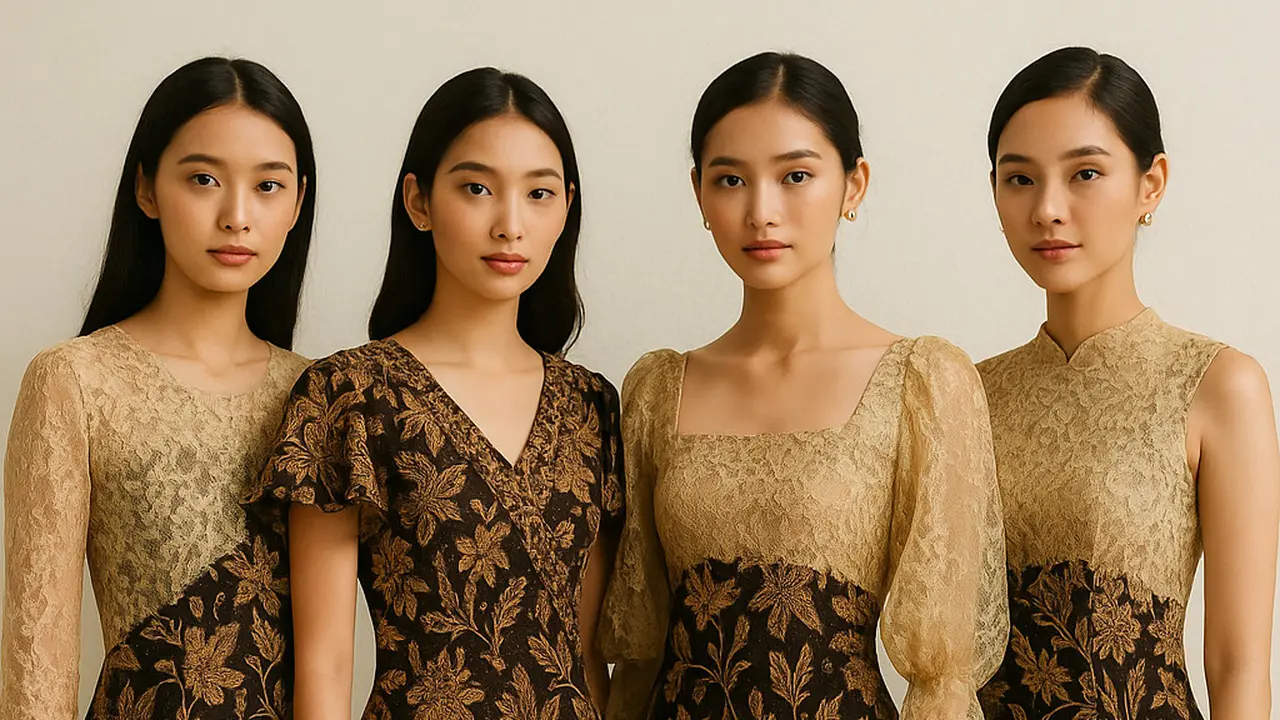 Model Batik Brokat Kombinasi berbagai Lengan yang Kini Tren di 2025