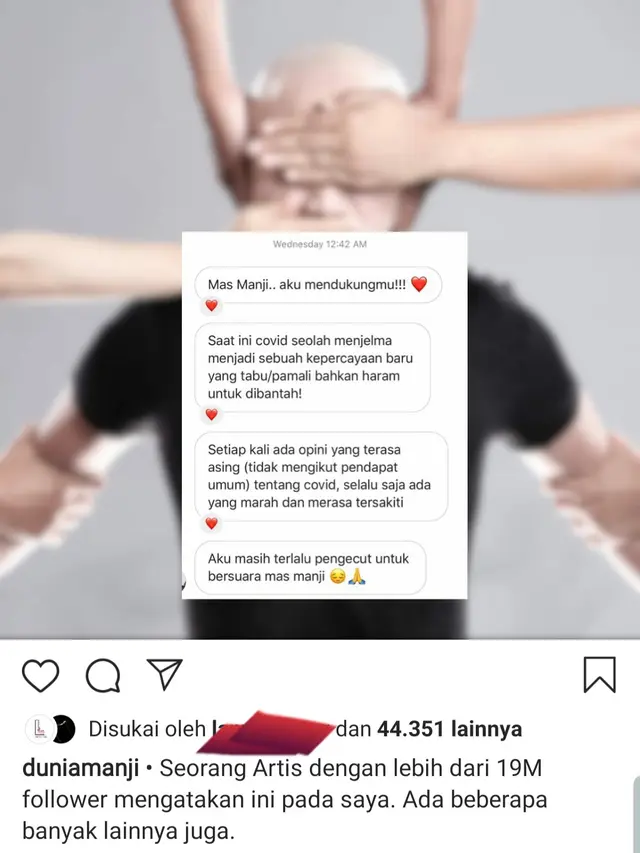 Unggahan Anji. (Foto: Instagram @duniamanji)