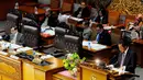 Kemenkumham Amir Syamsudin, membacakan laporan akhir tahun tentang pandangan Presiden Susilo Bambang Yudhyono tentang Peternakan dan Kesehatan Hewan, Jakarta, Rabu (24/9/2014) (Liputan6.com/Andrian M Tunay)