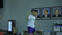 Pebulutangkis dari sektor ganda putra Indonesia, Yeremia Erich Yoche Yacob Rambitan, dalam persiapan sebelum tampil di bulutangkis SEA Games 2021. (Dok. PBSI)