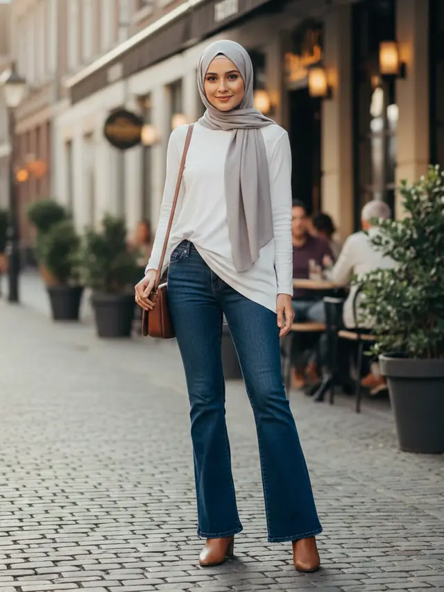 Model Celana Jeans Panjang Wanita Kekinian (Foto: Gemini AI)